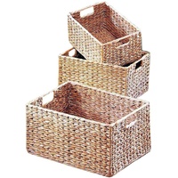 Kobolo Regalkorb Korb eckig | Wasserhyazinthe - 3er Set