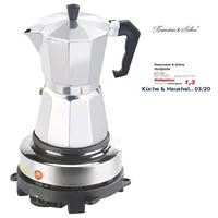 Rosenstein & Söhne Elektrische Mini-Einzel-Kochplatte & Espresso-Kocher, 500 W,