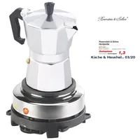 Rosenstein & Söhne Elektrische Mini-Einzel-Kochplatte & Espresso-Kocher, 500 W,