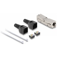 DeLock RJ45 Verbinder LSA zu LSA mit Knickschutztülle Cat.6A