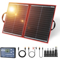 DOKIO 100W 18V Faltbar Solarmodule Monokristalline mit Solarregler(Lcd-Anzeige +