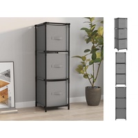 VidaXL Lagerschrank mit 3 Stoff-Schubladen Grau 34x34x101 cm Stahl