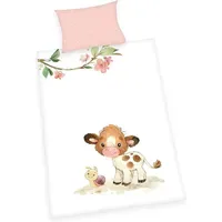 Herding 2485231063 - babybest® Bettwäsche-Set, Süßes Kälbchen, Baumwolle, 40x60/100x135