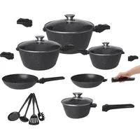 Cheffinger XXL 14 tlg Kochtopfset Abnehmbare Griffe Topf Set