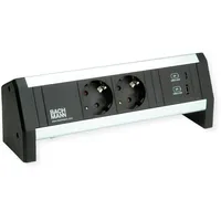 Bachmann Steckdosenleiste 2xSchutzkontakt 1xUSB A&C Schwarz 2 St.