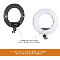 Walimex pro LED Rainbow 60W RGBW Ringleuchte Set 1