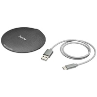 Hama Wireless Charger QI-FC10 Metal 10W kabelloses Smartphone-Ladepad schwarz