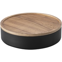 Yamazaki Aufbewahrungsbox rund Deckel, schwarz,