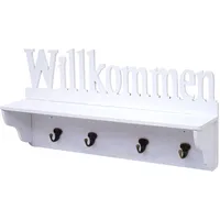 MCW Garderobenpaneel MCW-D41-w, 4 Haken, Ablagefläche, Kleiderhaken individuell anbringbar