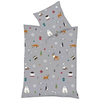 FLEURESSE Mako Satin Bettwäsche Milano 2tlg. 135x200cm Winter Pinguin