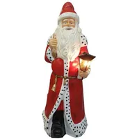 Casa Padrino Luxus Deko Skulptur Weihnachtsmann mit Laterne Rot