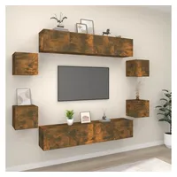 VidaXL 8-tlg. TV-Schrank-Set Räuchereiche Holzwerkstoff