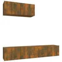 VidaXL 3-tlg. TV-Schrank-Set Räuchereiche Holzwerkstoff