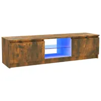 VidaXL TV-Schrank mit LED-Leuchten Räuchereiche 120x30x35,5 cm