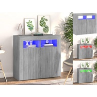 VidaXL Sideboard mit LED-Beleuchtung Grau Sonoma 80x35x75 cm