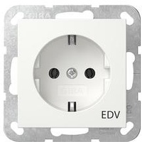 Gira Steckdose Aufdruck EDV Reinweiß seidenmatt