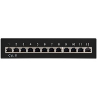 Goobay CAT 6 Mini/Desktop Patch Panel 12 Port, Schwarz