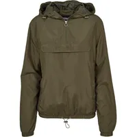 URBAN CLASSICS Ladies Basic Pull Over Jacket, Dark Olive,