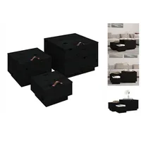 VidaXL Aufbewahrungsboxen mit Deckeln 3 Stk. Schwarz Massivholz Kiefer