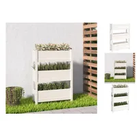 VidaXL Pflanzkübel Weiß 77x25x104,5 cm Massivholz Kiefer