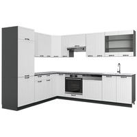 Vicco Küchenzeile Fame-Line Landhaus Eckküche Winkel Küche Einbau Anthrazit