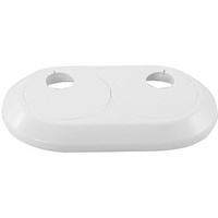 ASW Doppel Scharnierrosetten ABS weiß, D=16mm, h=12mm, L=113mm, B=69mm