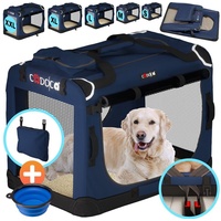 Cadoca® Hundebox Blau L 70x52x50cm