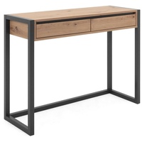 Homestyle4u 2112 Konsolentisch Flurtisch Eiche Schwarz Flurtisch Kommode Holz