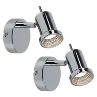 ETC Shop Wandstrahler (2er Set) 5W 400lm Chrom