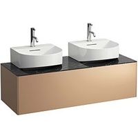 Laufen Sonar Schubladenelement/Sideboard H4054540341411, 117,5x34x45,5cm, Ausschnitt links/rechts, Kupfer/Nero Marquina
