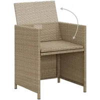 VidaXL 3-tlg. Garten-Essgruppe mit Kissen Beige