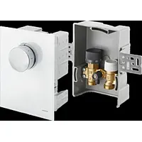 OVENTROP Unibox Rücklauftemperaturregelung 1022770 Echtglas weiß, mit Ventil, Thermostat
