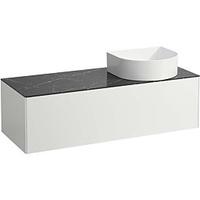 Laufen SONAR Schubladenelement/Sideboard H4054230341431, 117,5x34x45,5cm, Ausschnitt rechts, Weiß matt/Nero