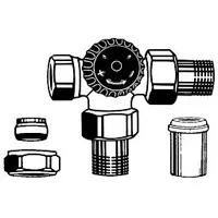 HEIMEIER Thermostat-Dreiwege-Ventilunterteil mit Schraubnippel DN 15 1/2,