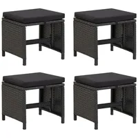 VidaXL Gartenhocker 46,6 x 47,3 x 44,7 cm schwarz