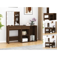 VidaXL LED-Schminktisch mit Schrank Braun Eichen-Optik Holzwerkstoff