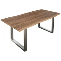 Möbelliebling Esstisch Baumkante massiv Akazie stone 220 x 100