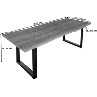 Möbelliebling Esstisch Baumkante massiv Akazie stone 240 x 100