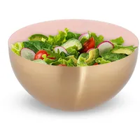Relaxdays Salatschüssel, Edelstahl, Ø 25cm, runde Metallschüssel zum Backen