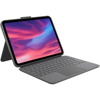 Logitech Combo Touch Tablet-Tastatur für iPad 10 2022 grau