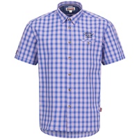 Lonsdale Herren Kurzarmhemd Holmbusch, Farbe:Navy/Ice, Größe:S
