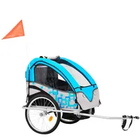 VidaXL 2-in-1 Fahrradanhänger und Kinderwagen Blau und Grau