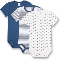 Sanetta Body Kurzarm (Dreierpack) Blau Ringel und Weiß |