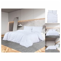 VidaXL Bettwäsche-Set Weiß 155x220 cm Leichte Mikrofaser