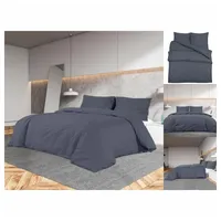 VidaXL Bettwäsche-Set Anthrazit 135x200 cm Leichte Mikrofaser