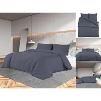 VidaXL Bettwäsche-Set Anthrazit 200x200 cm Baumwolle
