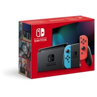 Nintendo Switch Konsole mit verbesserter Akkuleistung rot blau