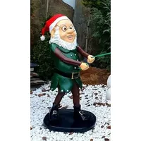 Casa Padrino Luxus Deko Skulptur Weihnachtself Mehrfarbig H. 80