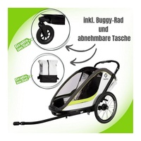 Hamax Breeze Fahrradanhänger Double weiß/grün