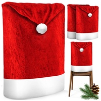 Kesser KESSER® Premium Weihnachtsstuhlüberzug Set Stuhlhussen für Weihnachten Nikolausmütze